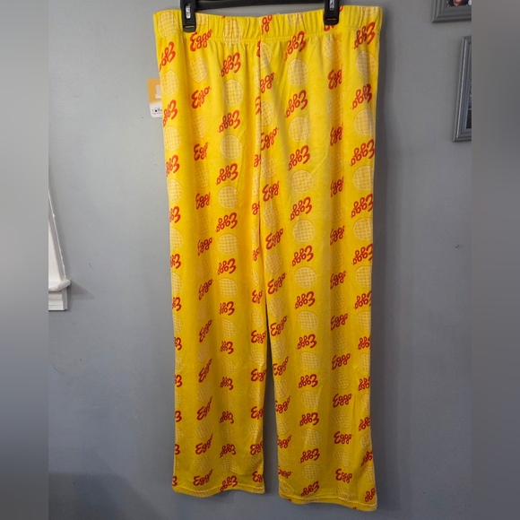 Kelloggs Eggo Waffles Lounge Pants Yellow Soft Cozy Mens/Unisex Size Large NWT - Picture 4 of 7